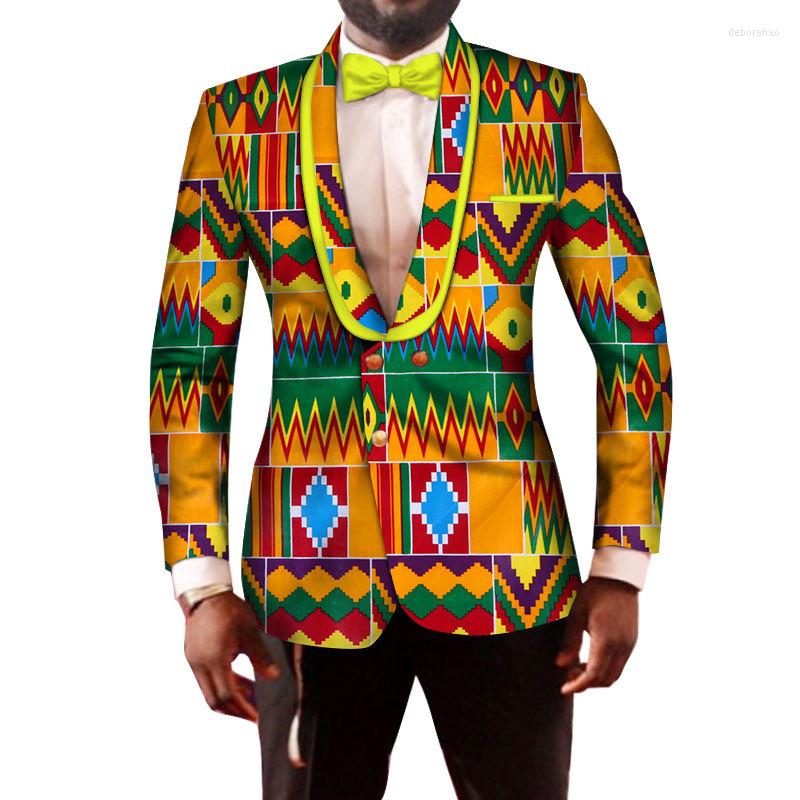 

Men's Suits High-end African Men's Casual Printed Cotton Batik Fabrics Festive Dress