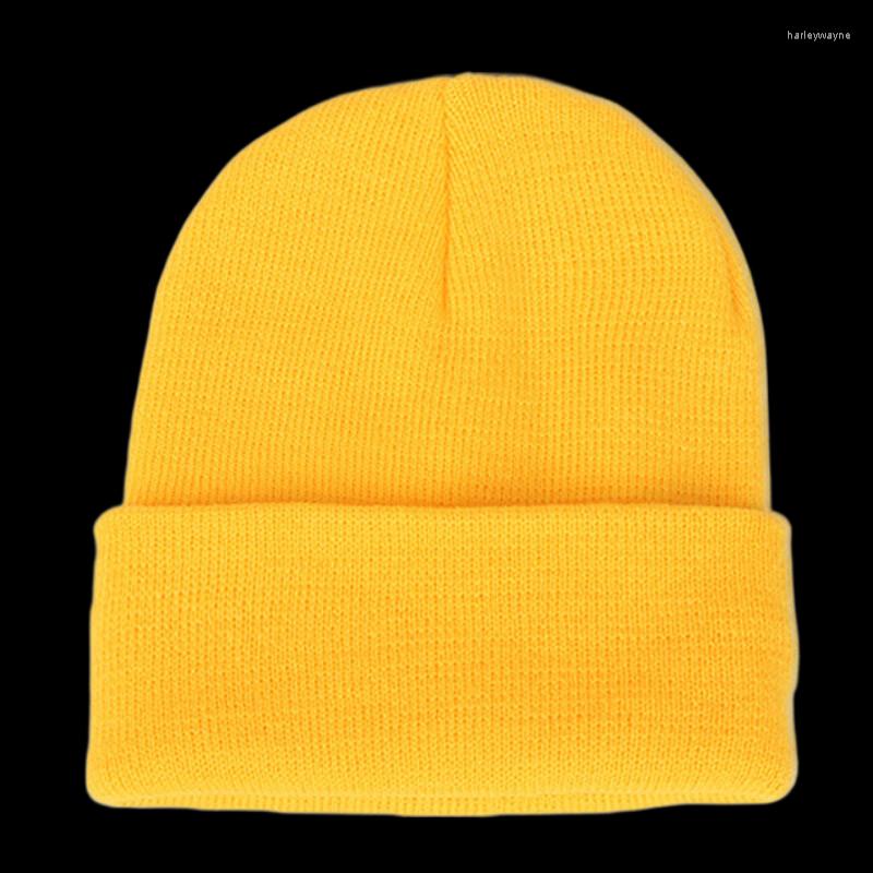 

Berets Ladies Plain Winter Beanies Warm Knit Hats For Women Men Soft Cuff Skullies Neon Green Orange Yellow Grey Purple Beige, Black