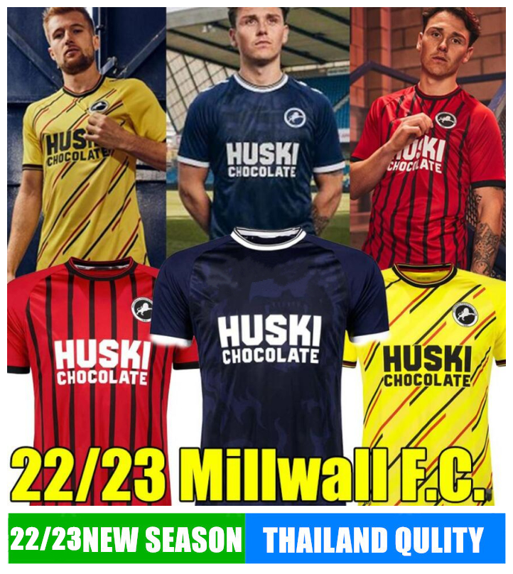 

22/23 Soccer Jerseys The Lions London Football Shirt 2022 2023 Lee Gregory Ryan Tunnicliffe Tom Elliott Aiden O'Brien George Saville uniforms, Mierwoer 22-23 third