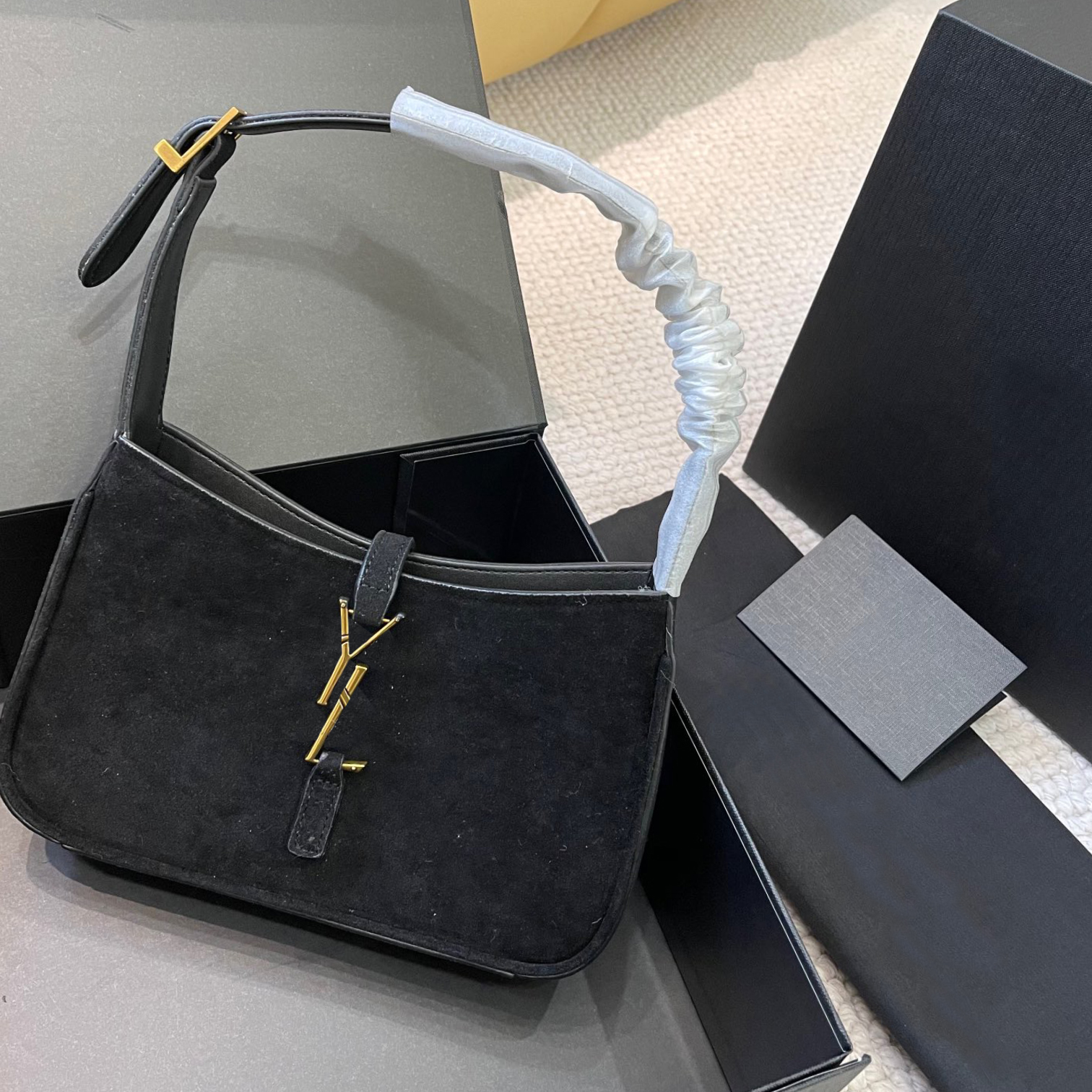 

Stylish Hobo Underarm Bags Letter Hardware Shoulder Bag Totes Handbags Evening Tote Bag With Box, As show