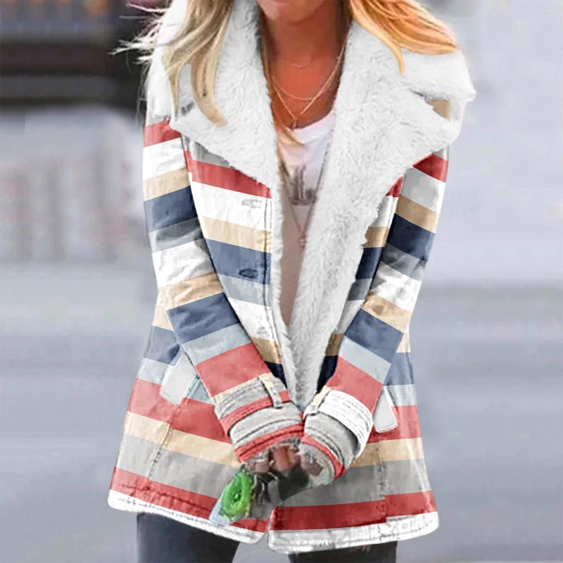 

Women's Down 2022 Winter Women Warm Coats Vintage Plus Size Casual Stripe Print Hooded Outwear Fashion Long Sleeve Zipper Jackets Parkas, Army green