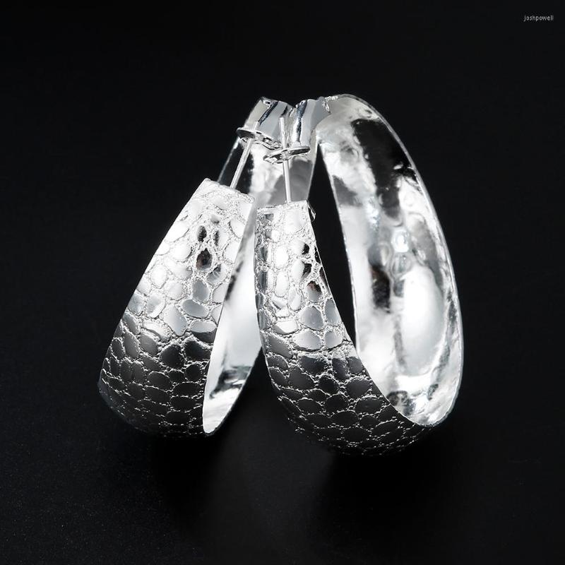 

Hoop Earrings 925 Sterling Silver Creative Snakeskin Pattern For Women Luxury Fashion Party Wedding Accessories Jewelry Gifts
