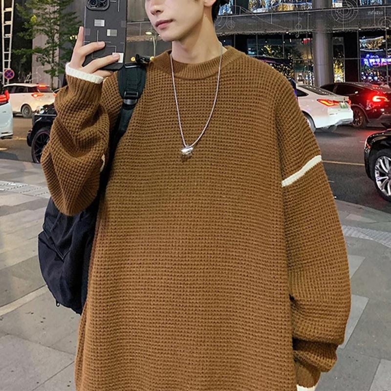 

Men's Sweaters Autumn 2022 Men Oversized Sweater Round Neck Korean Style Male Knitted Pullovers Baggy Unisex Clothing Loose, Black