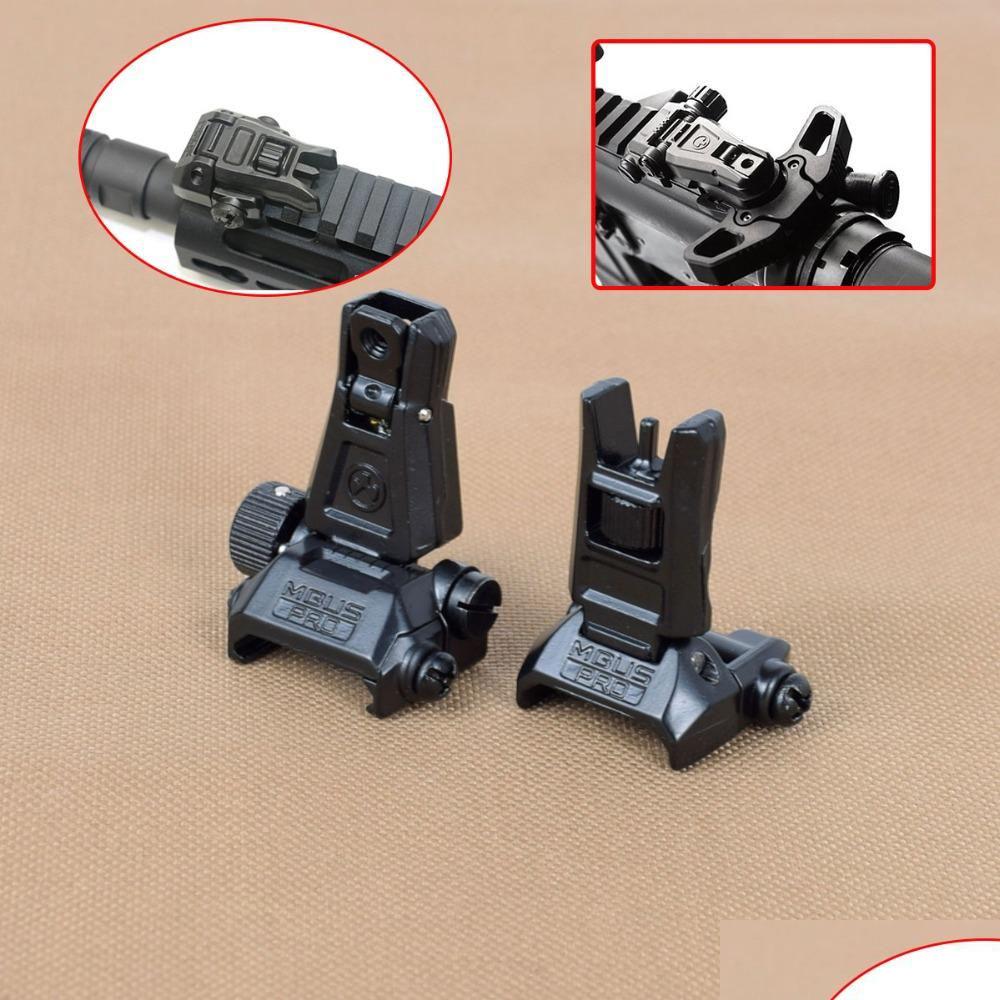 

Hand Tools Tactical Accessories Metal Mbus Pro -Up Front Rear Iron Sight Set For Rifle M4 Ar15 20Mm Picatinny Ris Ras Rail Hunting Dr Dhsae