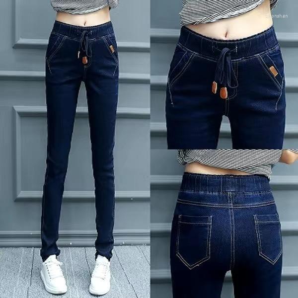 

Women's Jeans For Women Mom Blue Gray Black Woman High Elastic 32  34 Stretch Female Washed Denim Skinny Pencil Pants, 17