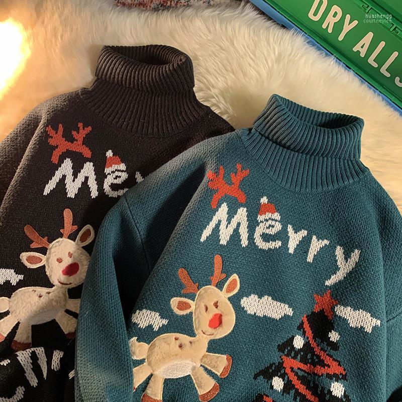 

Women's Sweaters Women's 2022 Autumn And Winter Christmas Theme Korean Version Of The Lazy Style Wild All-match Couple Sweater Knitwear, Red