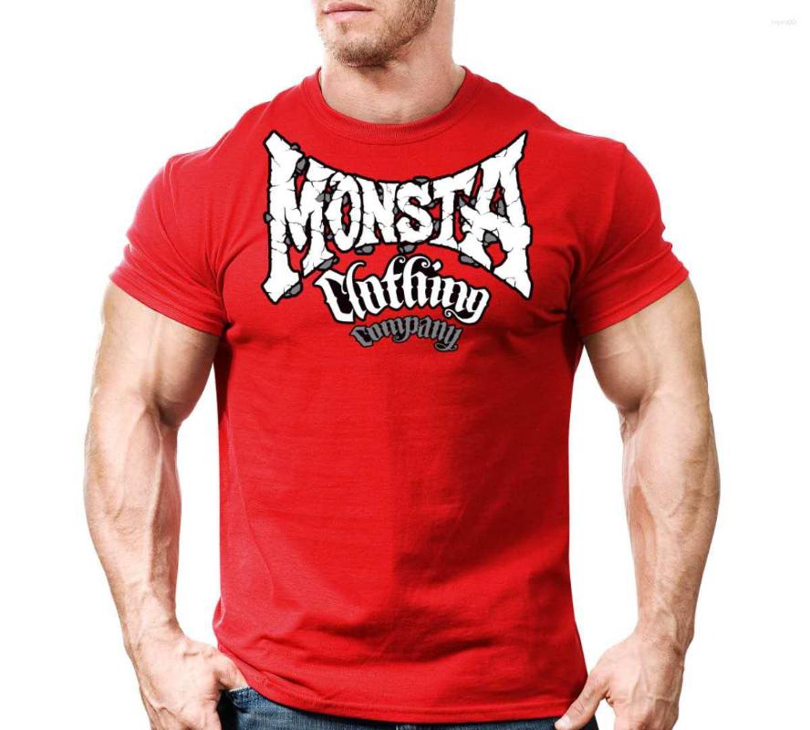 

Men's T Shirts 2022 Summer Mens Gyms Casual Shirt Fitness Bodybuilding Muscle Male Short Cotton Black Tee Tops Clothing, Red