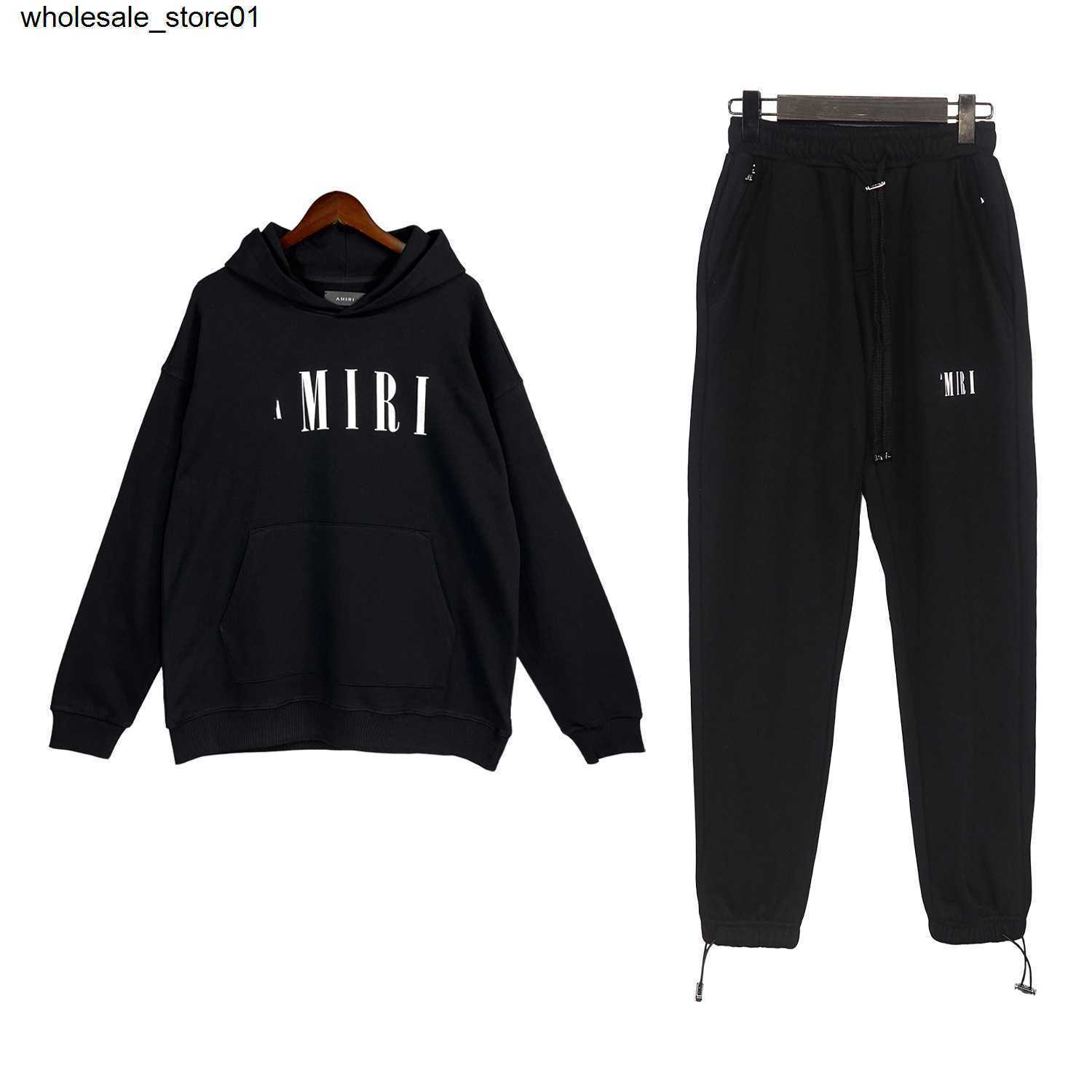 

Men' Tracksuits designer amirs winter basic print Hoodie Casual fashion Pants Set, Blue suit