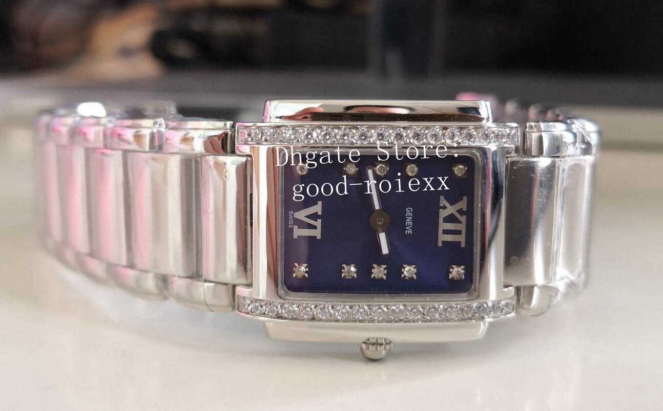 

Casual Fashion Ladies Watches Blue Diamond Crystal Bezel Women's BP Factory Quartz Movement Women Watch Twenty Ladys Ronda Wristwatches