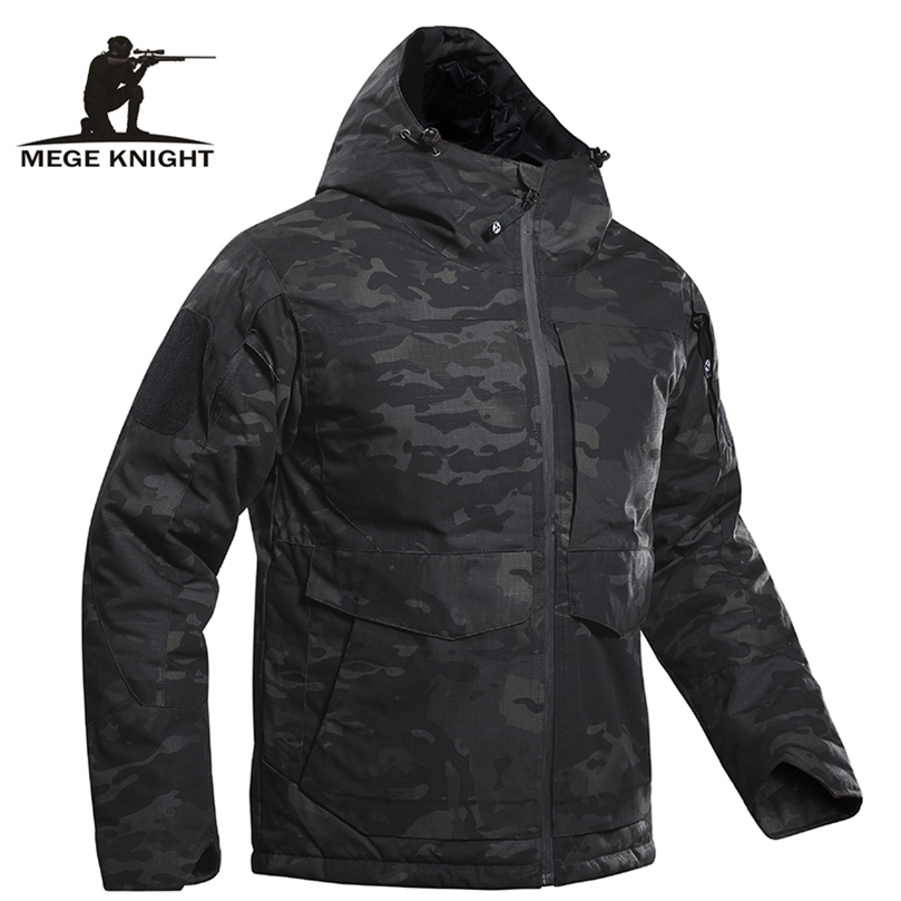 

Mens Down Parkas Mege Tactical Jacket Winter Parka Camouflage Coat Combat Military Clothing Multicam Warm Outdoor Airsoft Outwear windcheater 221010, Black