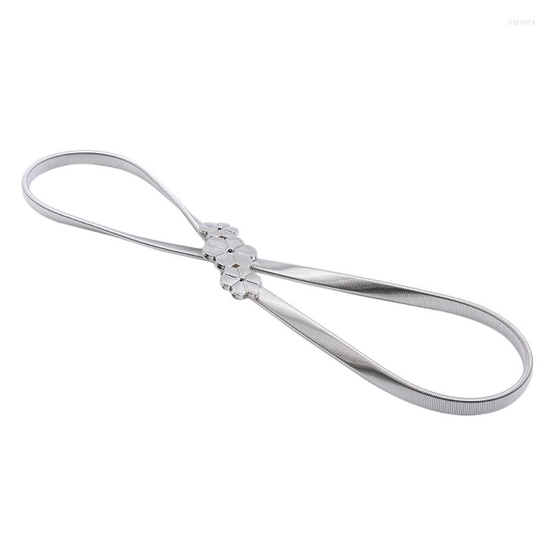 

Belts Decorative Flower Waist Chain Wild Fashion Simple Dress Ladies Metal Elastic, Gold