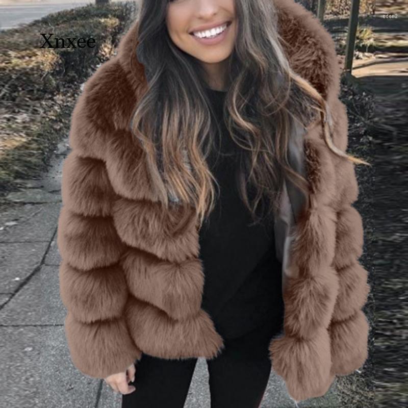 

Women' Fur Winter Hooded Faux Coat Women Autumn Mink Female Outerwear Jacket Warm Thick Women' Long