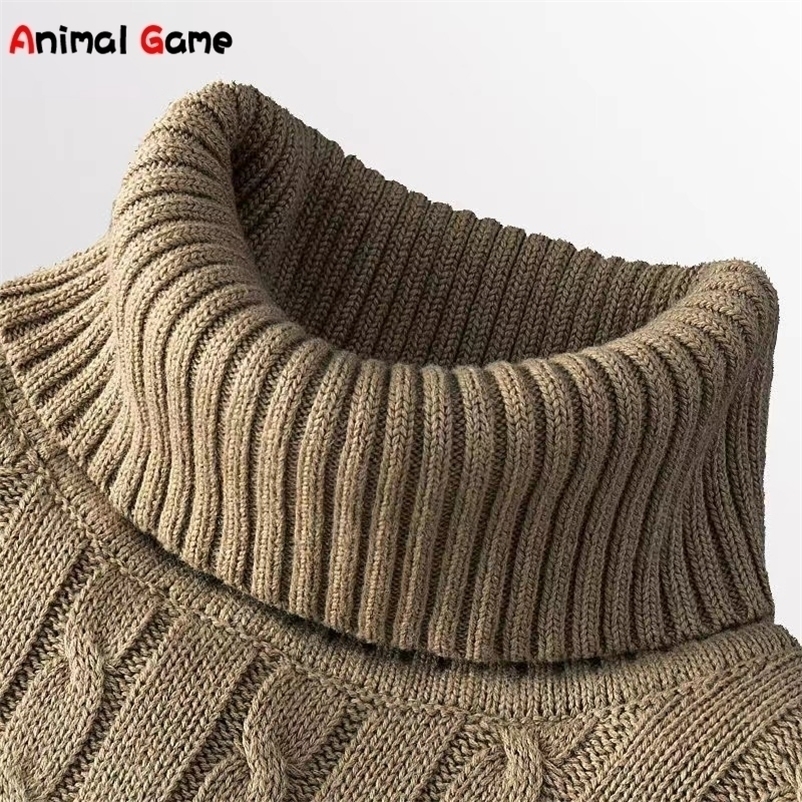 

Men's Sweaters Winter Warm Turtleneck Sweater Casual Men's Rollneck Warm Knitted Sweater Keep Warm Men Jumper Knit Woolen Sweater 221010, Beige