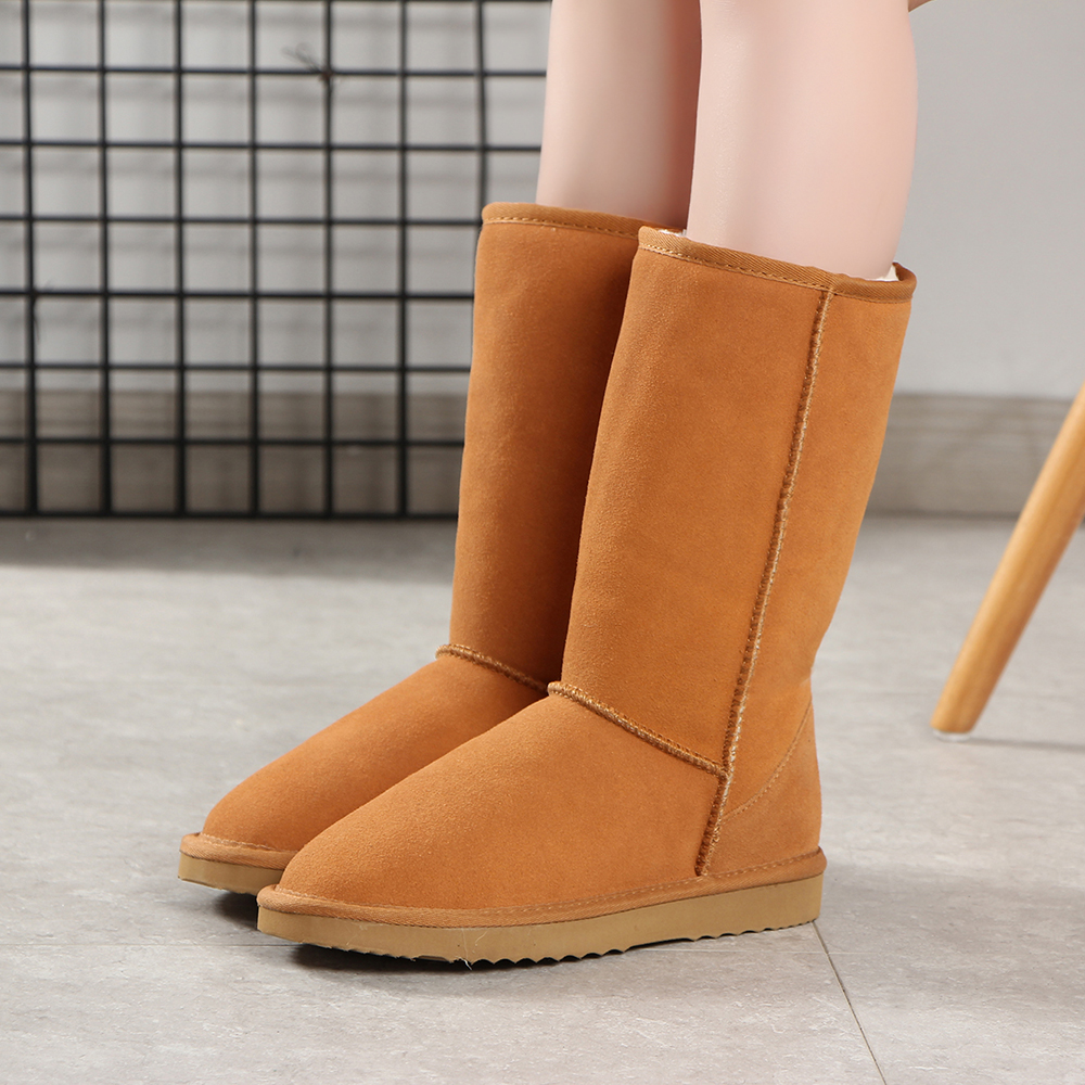 

MUJER UGS BOTAS Australia Women Snow Boots Genuine Cowhide Leather Ankle Boots Warm Winter long Woman large size Female shoes, Ultrashort black