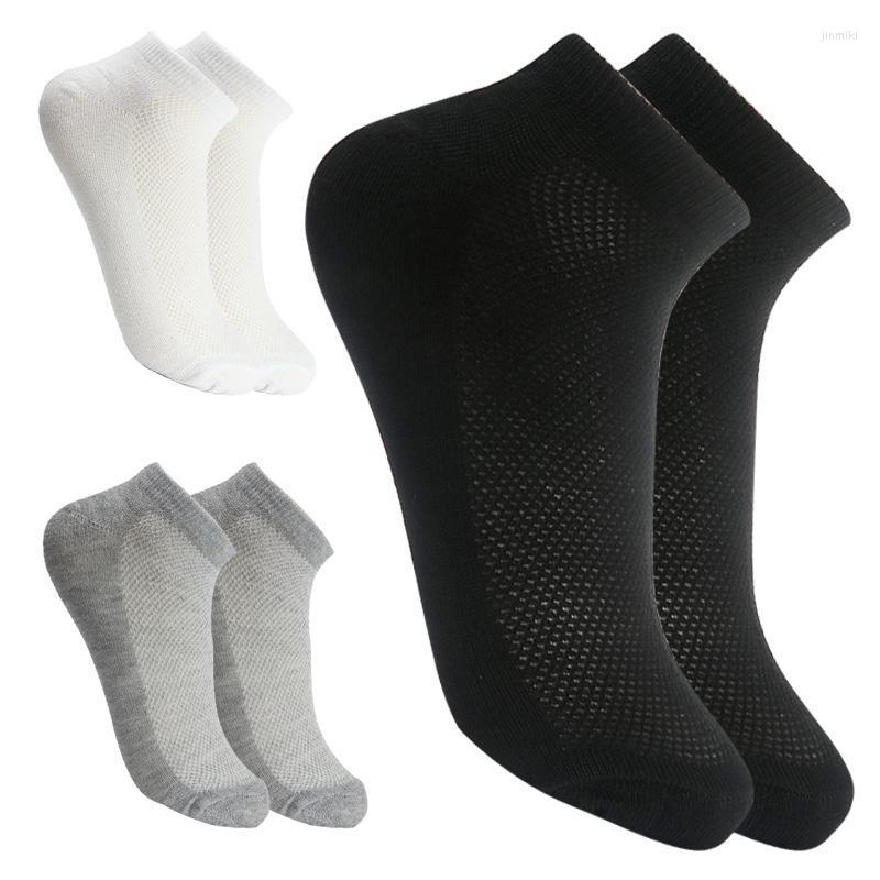 

Men's Socks 20Pcs 10Pairs Breathable Mesh Men's Ankle Set Solid Black White Gray High Quality Business Boat Man Drop