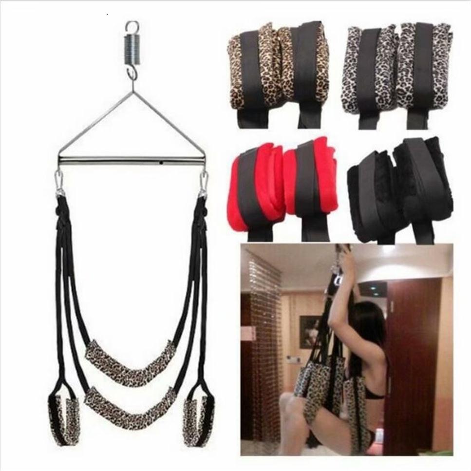 

SM Bondage Gear Swing Chairs Hanging Door Sex Furniture Straps Flirting Bondage Rope BDSM Bondages Erotic Game Toy For Couples Y191203240V