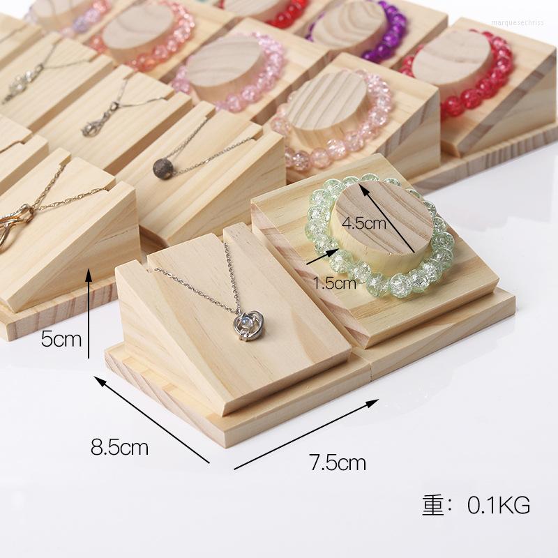 

Jewelry Pouches Wood Bracelet Rack Storage Handstring Holder Counter Display Pendant Support Necklace Organizer