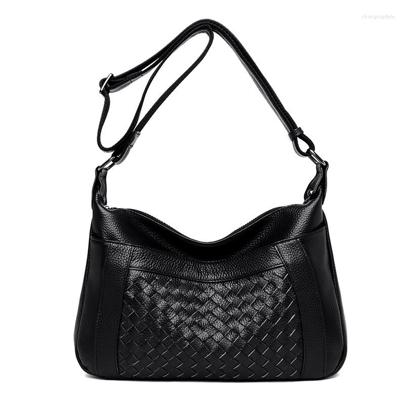 

Evening Bags Fashion Women Genuine Leather Shoulder Handbag Portable Real Cow Female Envelope Crossbody Bag Lady Girl Party, Black