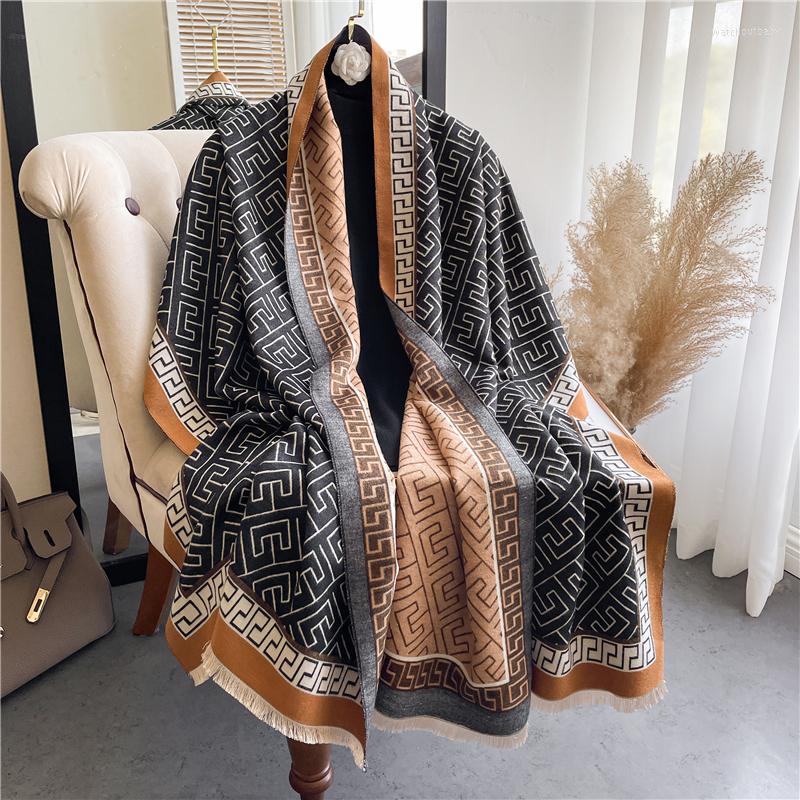 

Scarves Women Cashmere Scarf Shawl Pashmina Thick Warm Winter Blanket Bufanda With Tassel Wraps Neckerchief 2022