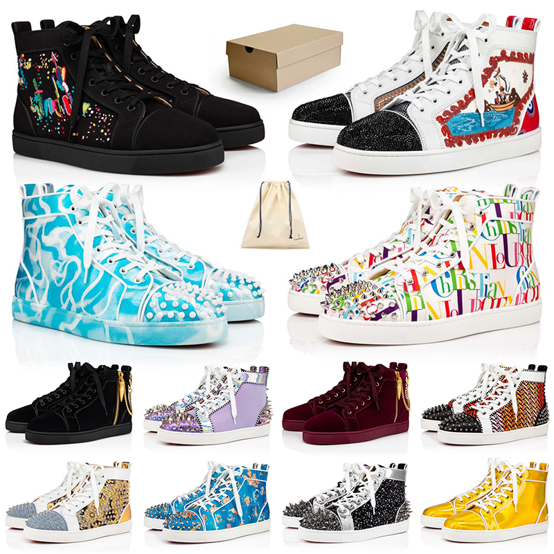 

2022 Brand Designer Studded Spikes Shoes shoe for Mens Women High Boots Party Lovers Genuine Leather Luxury Booties Outdoor Sneakers Size 36-47, B21