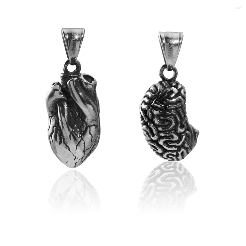 

Charms 316L Stainless Steel 3D Heart And Brain Pendants For Jewelry Making Retro Tone Bracelet DIY Waterproof Necklace