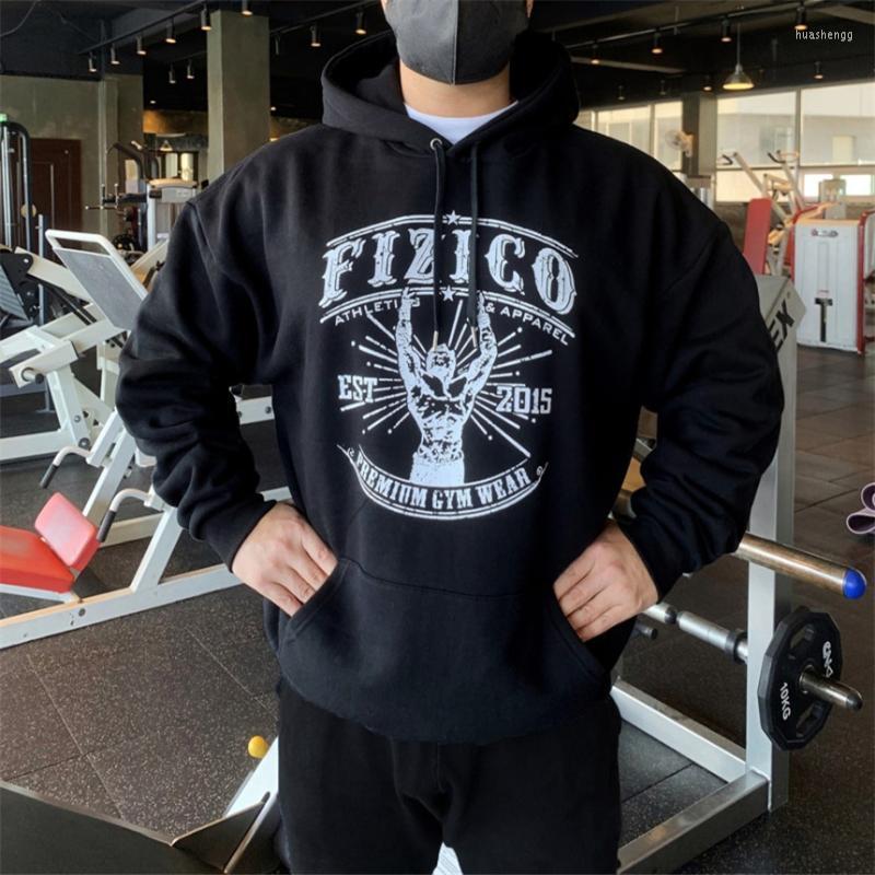 

Men's Hoodies Men's & Sweatshirts 2022 Black Men Fleece Lined Bodybuilding Gym Clothing Sweatshirt Long Sleeve Sportwear Fitness