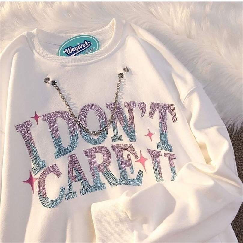 

Womens Hoodies Sweatshirts Sweater men and women American retro hiphop European street country br ins high drill chain top 221010, No pattern