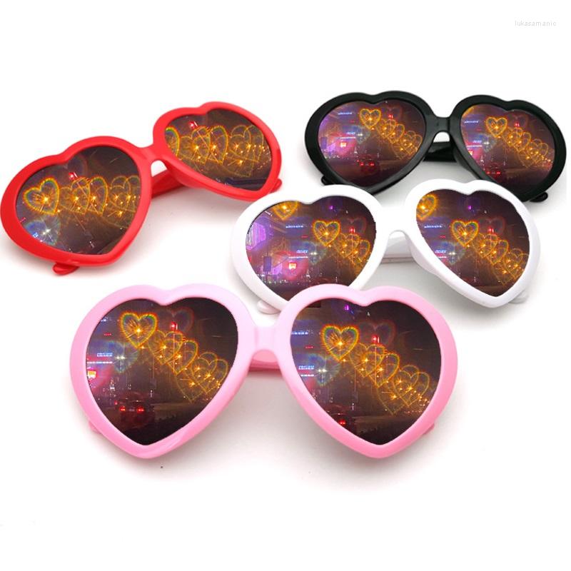 

Sunglasses Selling Valentine's Day Heart Shaped Special Effect Glasses Retro Candy Color Unisex Custom Shades