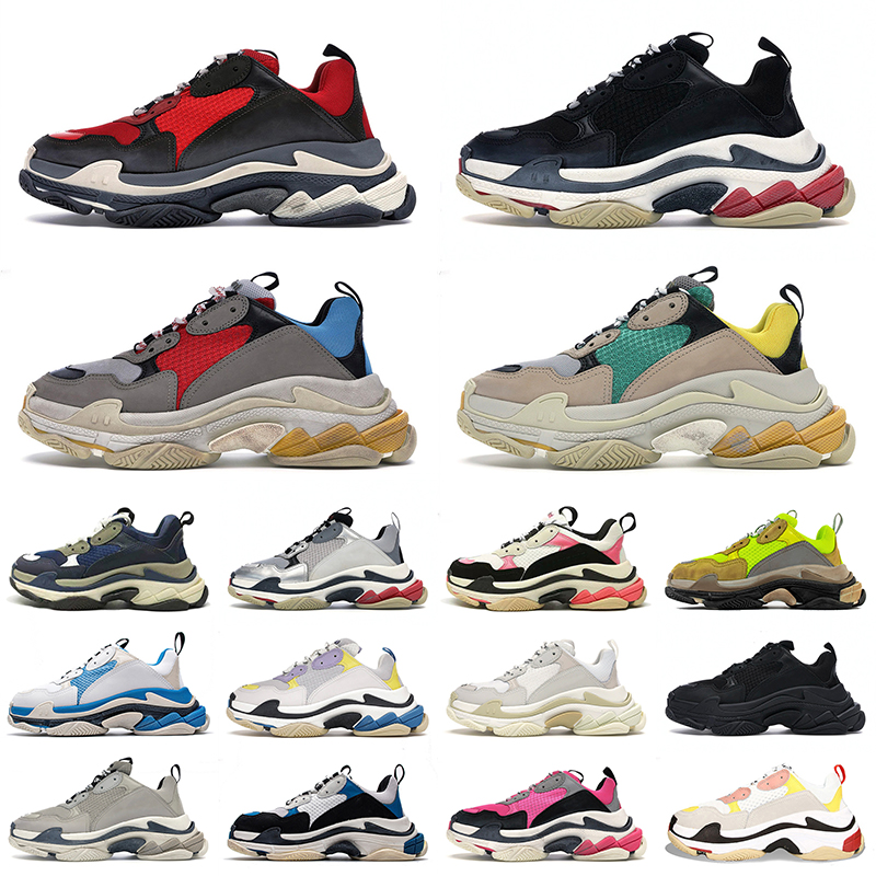 

Original OG Triple S Running Shoes Men Sports Shoe Trainers Triple White Black Grey Red Women Pink Green Luxurys Designers Triple-S Paris 17FW Sneakers Comfortable, A2 triple black 36-45