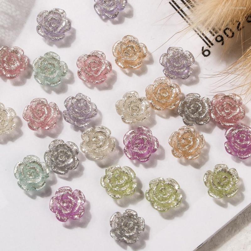 

Nail Art Decorations 50Pcs Great Shiny Visual Effect Charming 3D Decor Camellia Shape Manicure Design