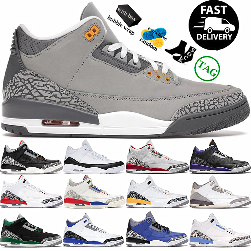 

Original Jumpman Basketball Shoes 3s For Men Cool Grey Black Cement White Unc Racer Blue Laser Orange Georgetown Fire Red Court Purple International Flight Sneakers, 31