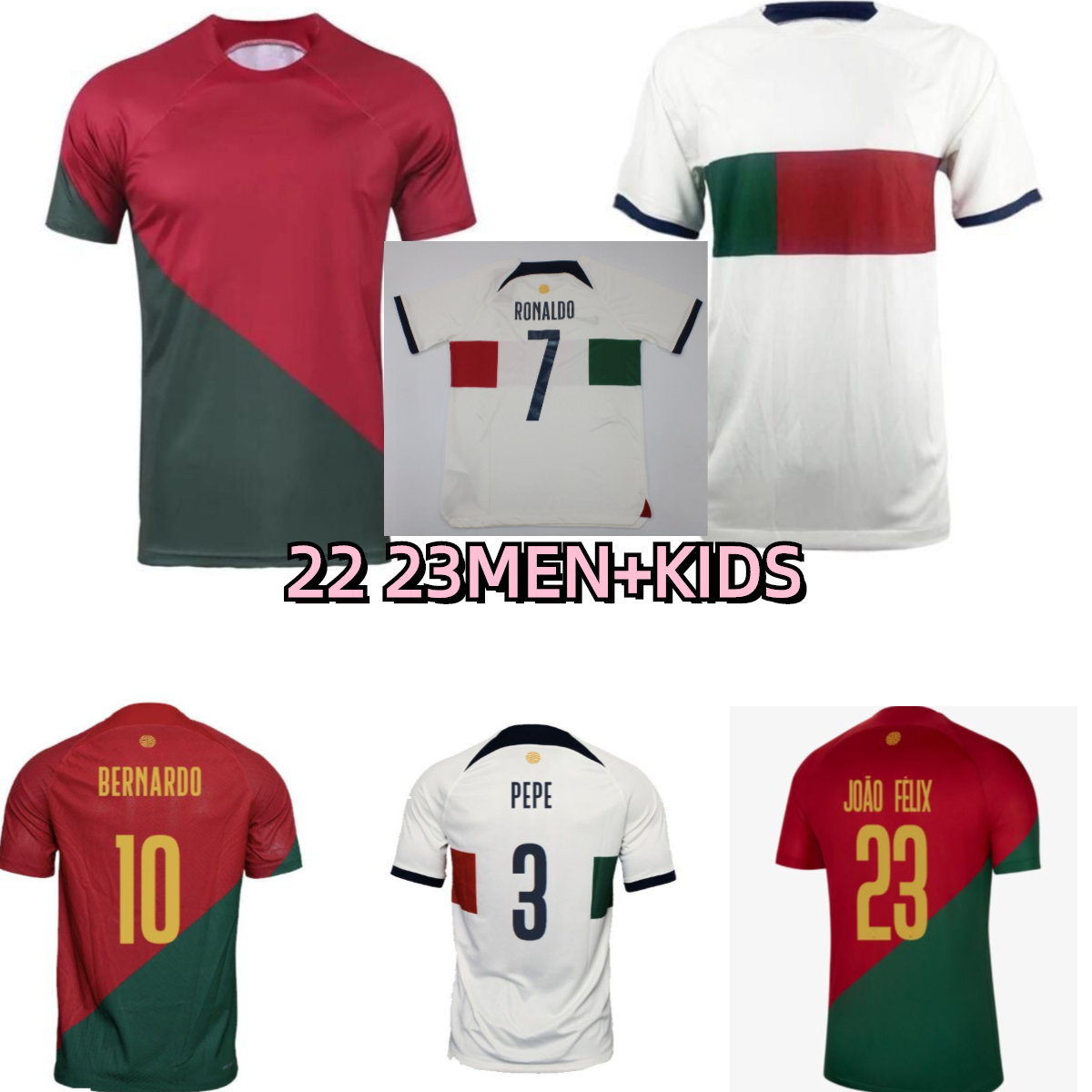 

2022 Portugal Soccer Jerseys JOAO FELIX RUBEN DIAS football shirt BERNARDO B. FERNANDES RONALDOS ANDRE SILVA camisa de futebo 22 23 JOAO CANCELO men kids kits, Away