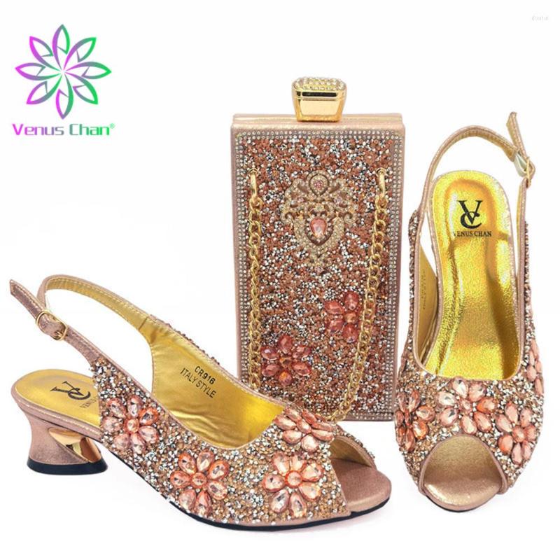 

Dress Shoes Fashion Rhinestones Arrival Italian Design With Matching Bags Set Women And To Match Party, Purple