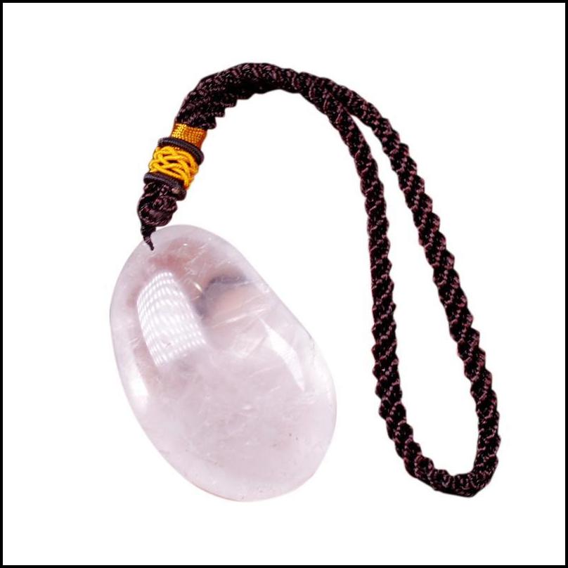 

Charms Charms Simple Natural East China Sea White Crystal Rough Stone Handle Pendant Healing Reiki Hangings Craft With Weave Rope Dr Otiuw