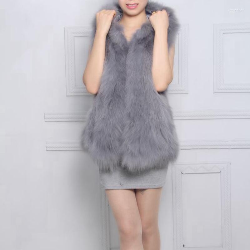 

Women's Fur Natural Coat Real Vest Jacket 2022 Pretty Warm Coat. Coats, Gray