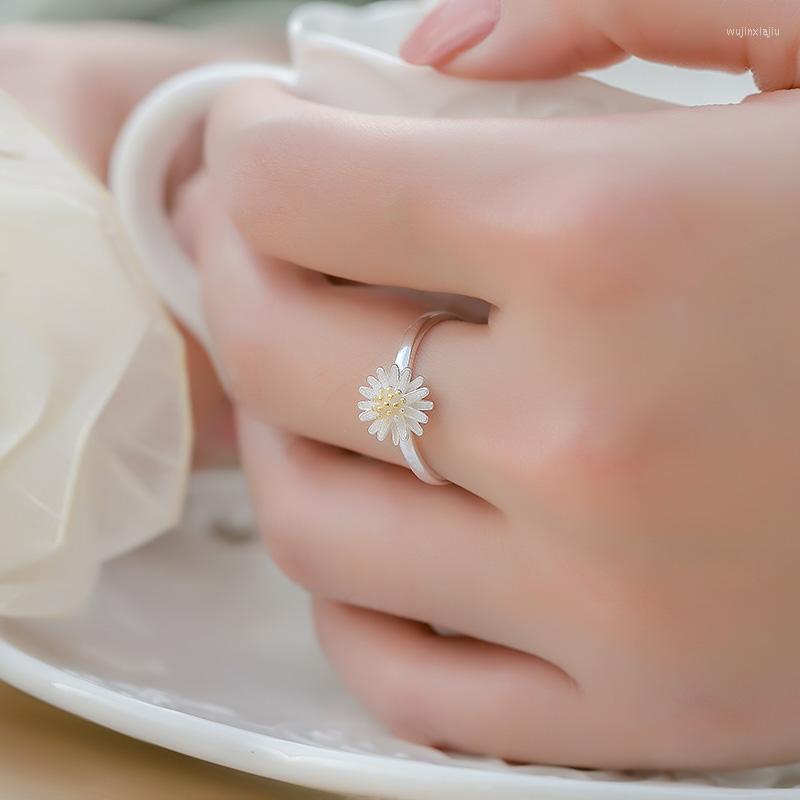 

Wedding Rings Original Design Daisy Flower Finger Ring Simple For Women Engagement Jewelry Gifts