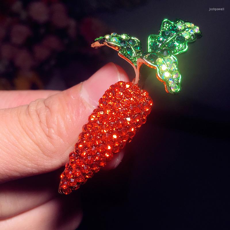 

Brooches Creative Red Carrot Brooch Enamel Fruit Vegetables Leaf Lady Turban Pin Christmas Gifts Accessories