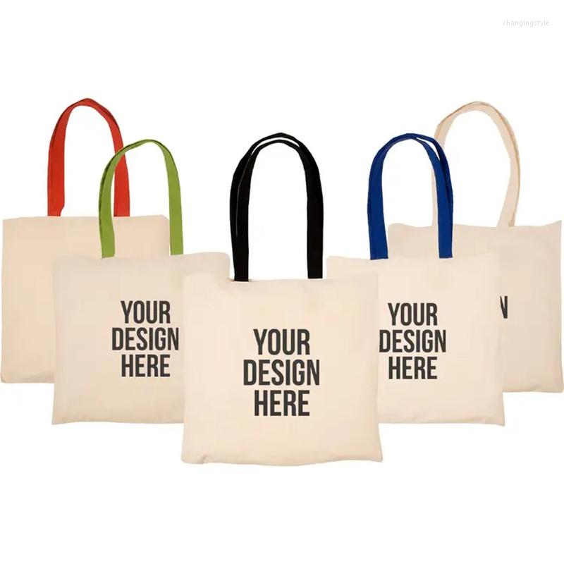 

Shopping Bags Wholesale 200pcs/lot Recyclable Grocery Cotton Canvas Tote Bag Shopper Fabirc Eco For Wine Packing, Beige
