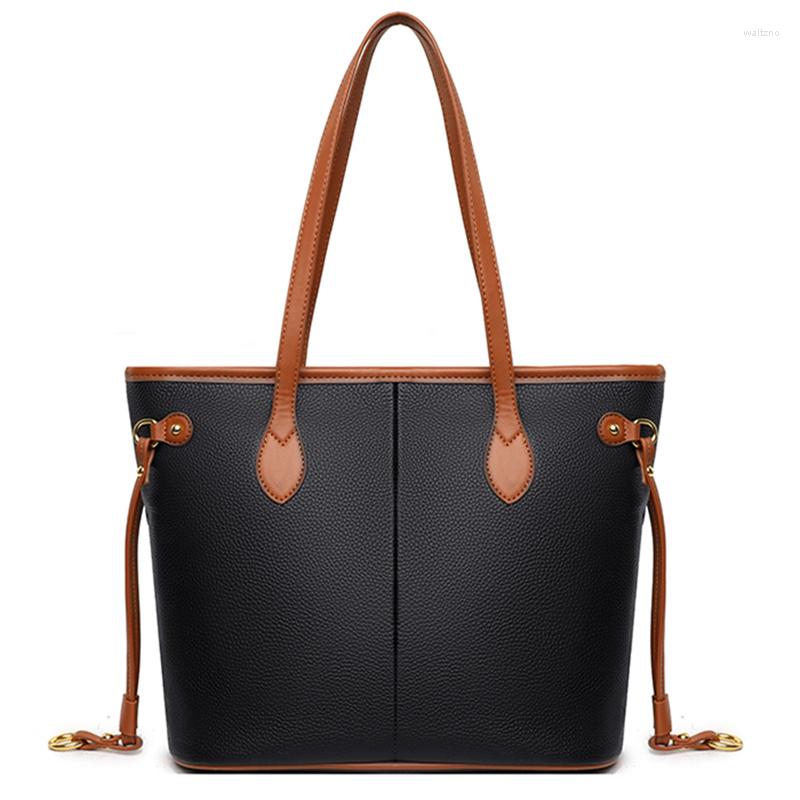 

Evening Bags Women Genuine Lether Crossbody Bag High Quality Handbag Girl Simple Tote Capacity Commuter Stylish Female Shoulder, Black