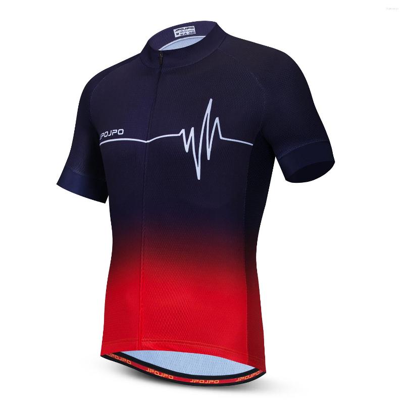 

Racing Jackets Men' Cycling Jersey Summer MTB Bike Shirt Mountain Road Bicycle Tops Team Wear Hombre Black Red, Cd2360