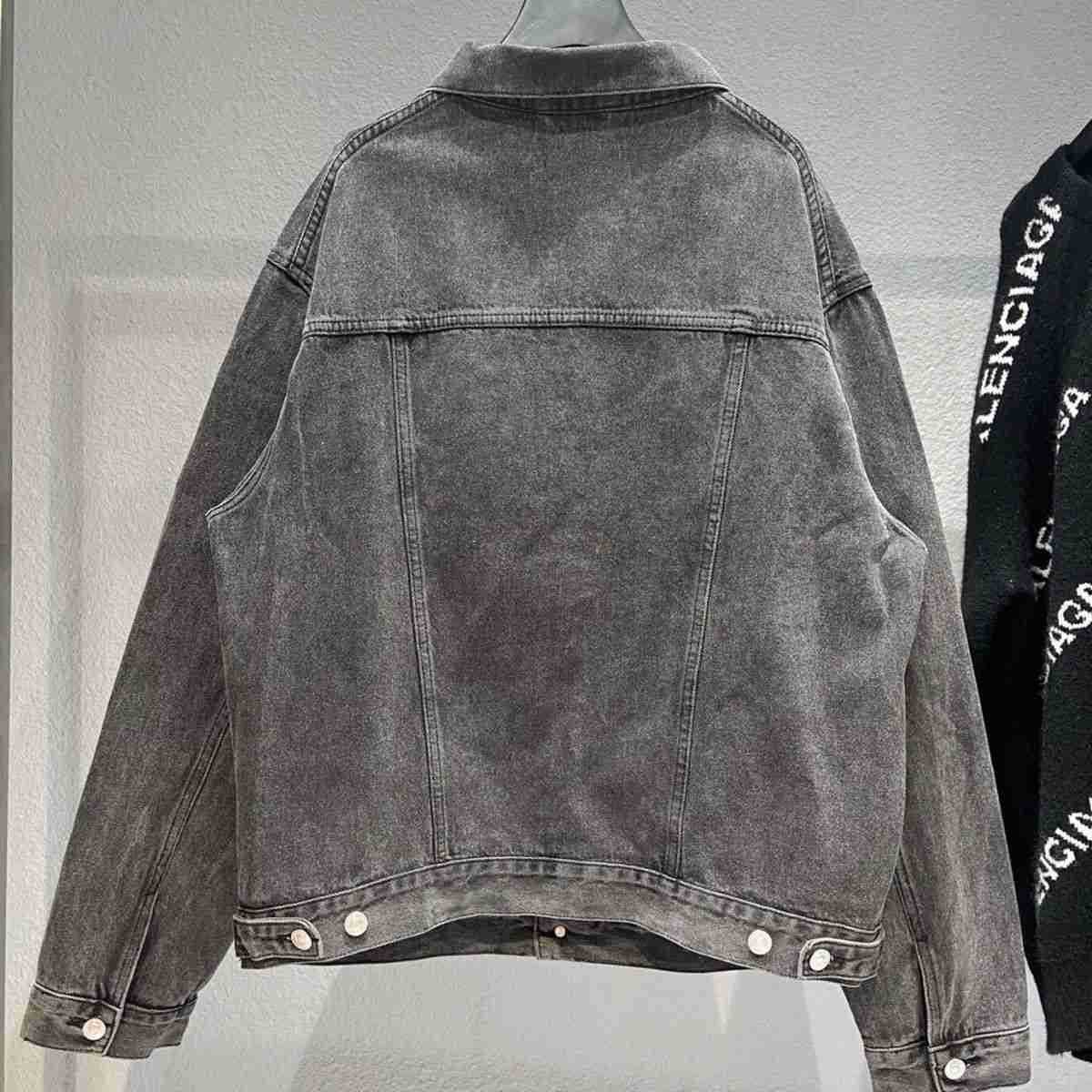

Men's Jackets Balencaigass Designer Letter Denim Men Women's Fashion Brand Luxury Loose Washed Jacket Coat, White