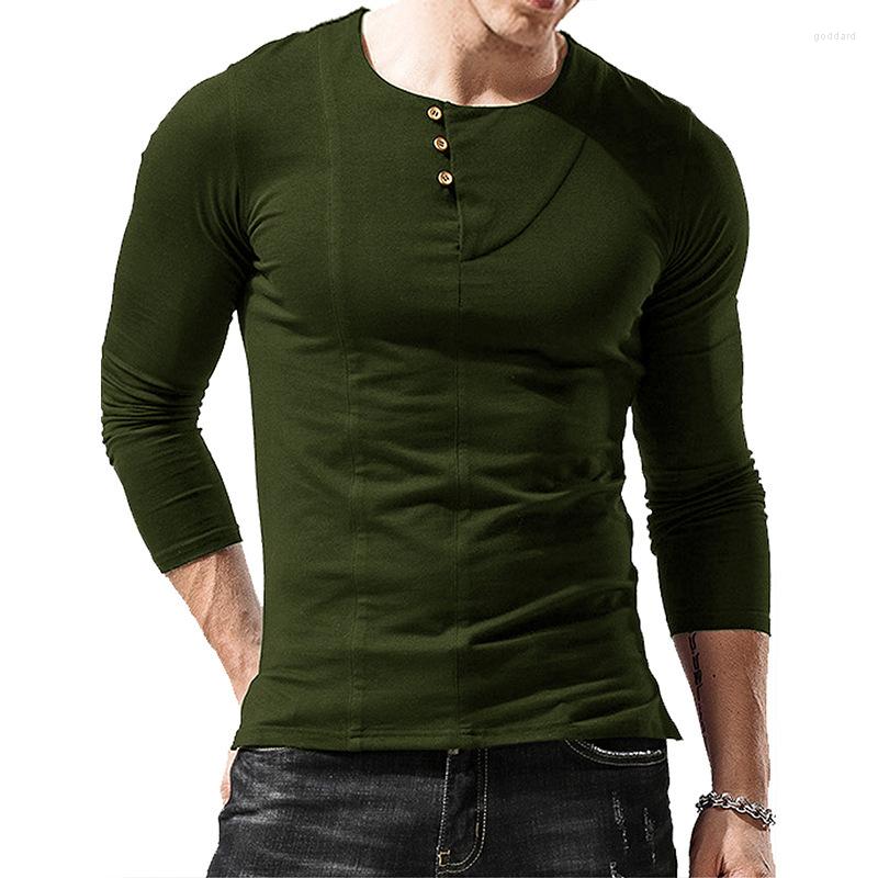 

Men' T Shirts 2022 Graphic Men Long Sleeve Henley Collar Solid Color Tee Tops Mens Casual White Black Gray Daily Wear