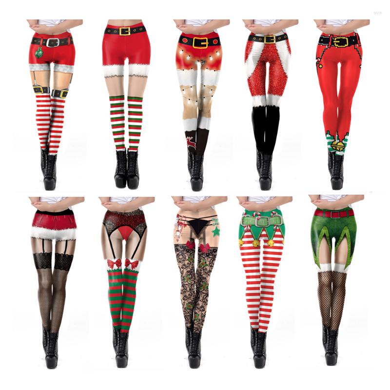 

Women' Leggings Christmas Printing Xmas Festival Legging Women Stripe Sexy High Waist Skinny Leggins For Halloween, Style m