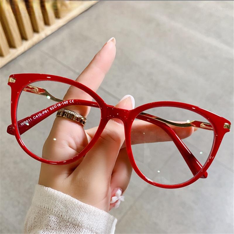 

Sunglasses Frames Anti Blue Light Optical Glasses Women Fashion TR90 Prescription Eyeglasses Vintage Transparent Red Spectacles