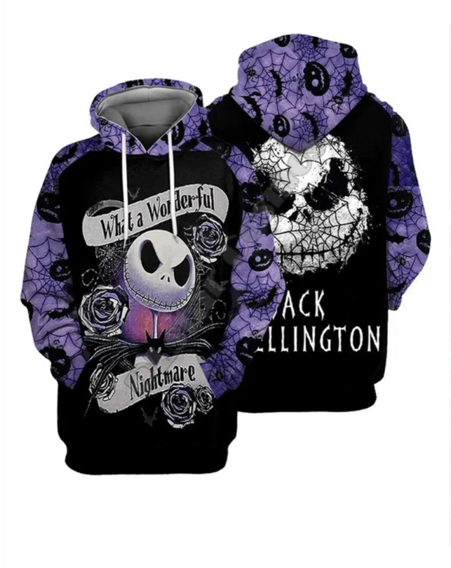 

2022 New Men' Halloween 3D Digital Printing Hoodie Sweatshirt, White