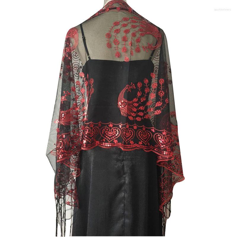 

Scarves Elegant Women Embroidery Sequins Evening Dress Shawls Bride Bridesmaid Wedding Party Shawl Lady Banquet Decoration Capes Wraps