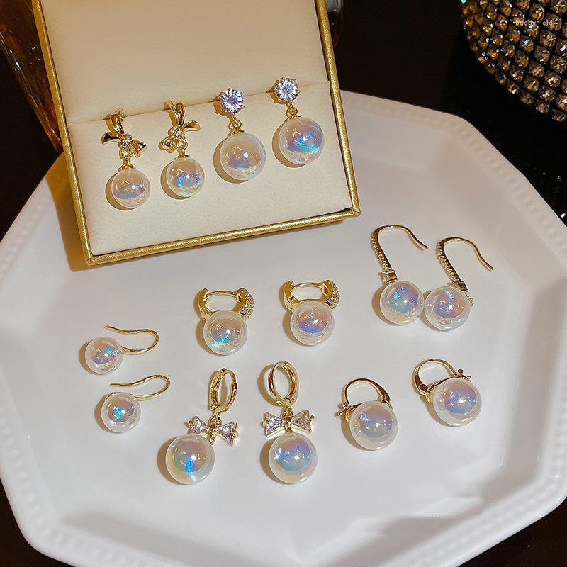 

Dangle Earrings YAMEGA Good Quality Colorful Pearl Fashion Jewelry 2022 Simple Cubic Zirconia Korean Style For Women Gifts