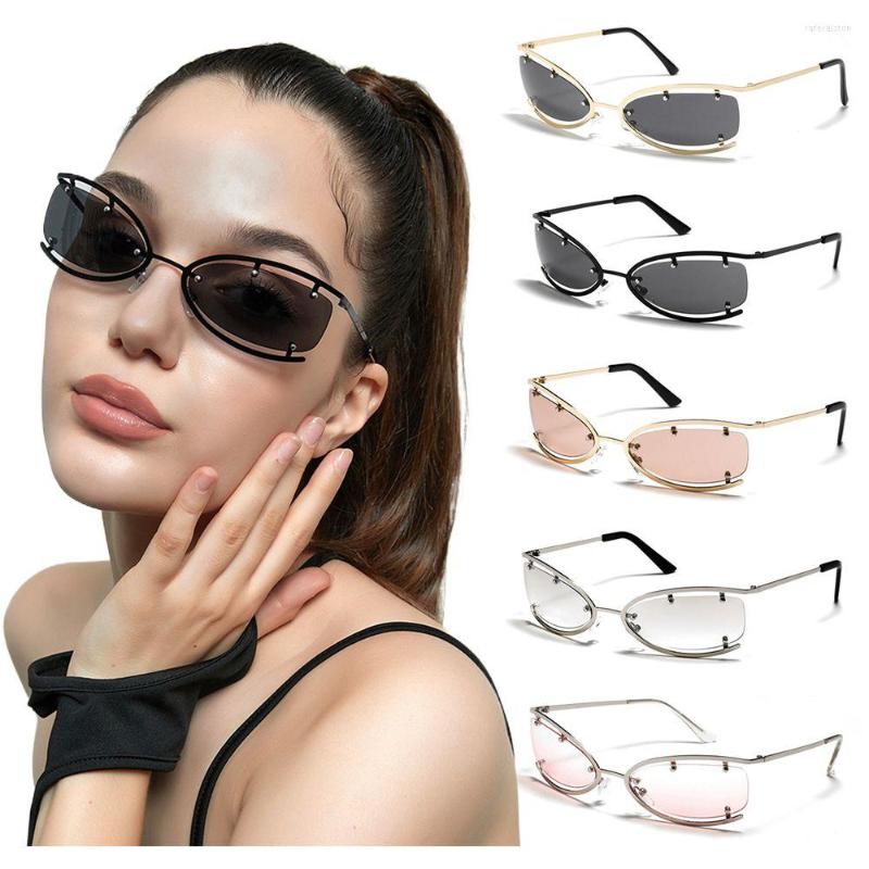 

Sunglasses Y2K Wrap Around For Women & Men 2000'S Punk Rimless Sun Glasses Goggles Shades UV400 Eyewear