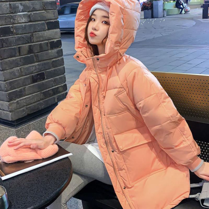 

Women' Trench Coats 2022 Winter Down Jacket Women' Mid-length Fashion Korean Bread Coat Trend, Orange