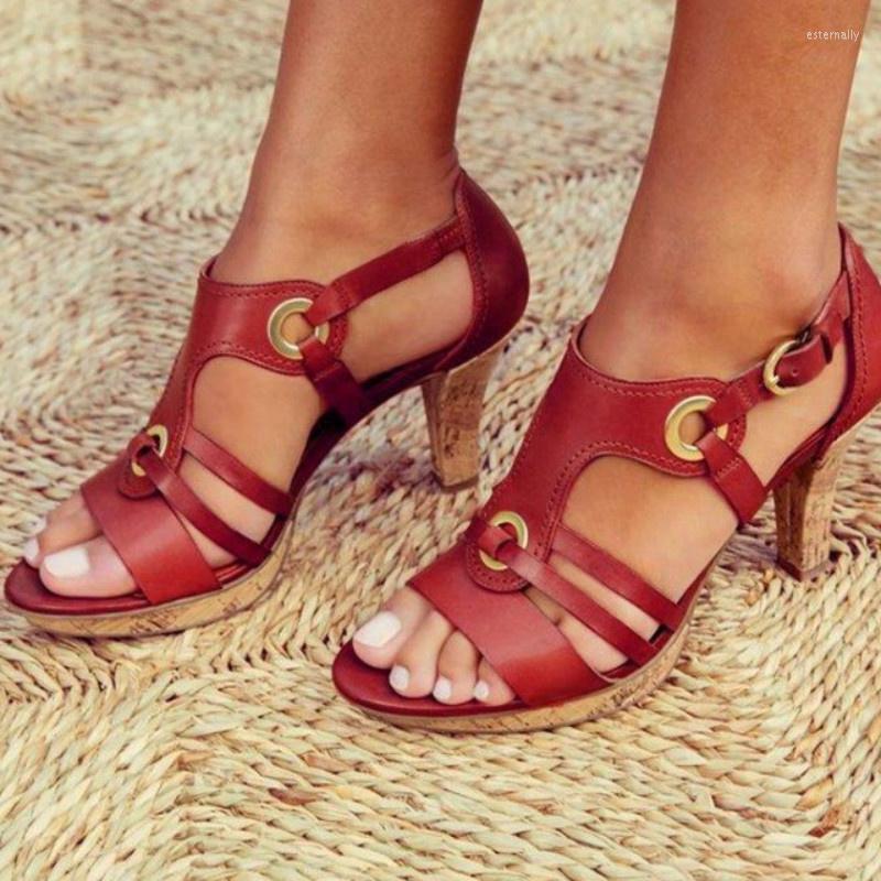 

Dress Shoes Size 35-43 Women Summer Sandals Sexy Peep Toe Cuts Outs High Heels Buckle Strap Female Fashion Woman, Black